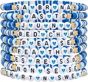pupvus 9 PCS for Sabrina Friendship Bracelets: Merchandise for Fans' Birthdays, Concert Outfits, and Party Favors, Gifts for Fan, 7 inches, Clay, polymer clay
