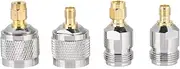 Pack of 4 SMA Connectors, SMA to N HF Adapter Connection Plug/Socket to SMA Socket/Plug HF Coaxial Adapter Connection for Antenna, Wireless LAN Device, Coaxial Cable.