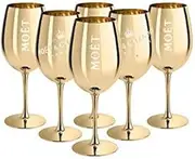6x Ice Imperial champagne glass, pure glass, colour: gold, Moet and Chandon champagne glass.