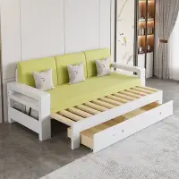 在飛比找蝦皮商城精選優惠-限時熱賣 可伸縮沙發床 簡約實木沙發床小戶型可伸縮1.5米1