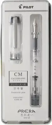 Pilot Prera Iro-Ai Fountain Pen Clear Black Calligraphy Nib P-FPR-1-TB-CM