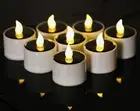 8 PCS Waterproof Solar Tea Lights with Dusk to Dawn Sensor, Outdoor Rechargea...