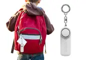 Self Defense Alarm Keychain with Mini Emergency LED Flashlight-White