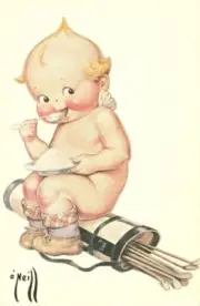 Golfing Kewpie : Rose Cecil O'Neill : Archival Quality Art Print