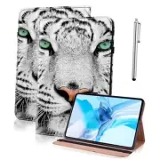 Case for (SM-T290/T295), PU Leather Samsung Galaxy Tab A 8.0 2019 White Tiger