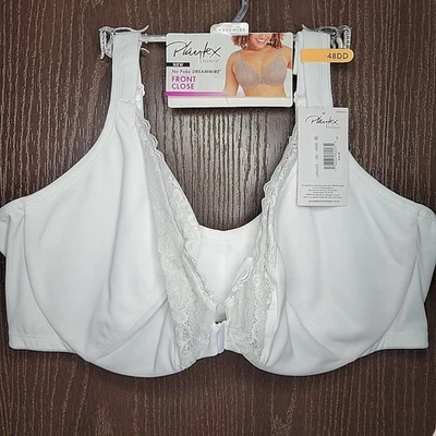 Playtex Bra 48DD Dreamwire Front Close White 4423 New with Tags