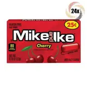 Full Box 24x Packs Mike & Ike Cherry Flavored Chewy Candy - .78oz | Fat Free