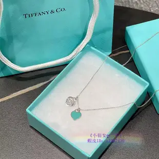 Tiffany&Co 蒂芙尼 Return to Tiffany 經典 雙愛心 雙鍊條 純銀 項鍊 綠色