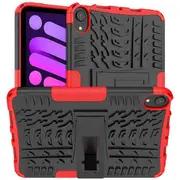 For Apple iPad Mini 7 8.3" 2024 /Mini 6 Case, 6th Generation Cover 8.3 2021 Kickstand Shockproof Heavy Duty Tough Protective Rugged Cover (Red)