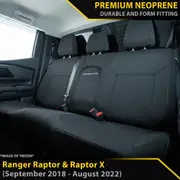 Ford Ranger Raptor PXIII Premium Neoprene Rear Row Seat Cover (Available)