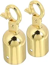 2 Pcs Golden Rope End Snap Hooks Cord End Stoppers with Decorative Design for Secure Rope Barrier Installation and Rail Support