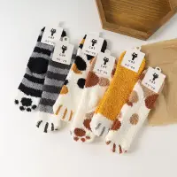 在飛比找蝦皮購物優惠-貓爪襪韓國女冬季保暖加厚毛絨襪