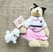 New Boyds Bear Bailey Ann 8" Bear Poodle Pink Dress & Poodle Pet