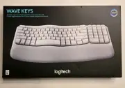 Logitech Wave Keys Wireless Ergonomic Keyboard Comfortable Typing- Off White