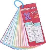 TEHAUX 1 Set Math Study Cards, Multiplication Chart Times Table Flashcards Math Flash Cards with Dry Erase Markers and Rings for Classroom Home Games