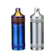 NewTitanium Alloy Waterproof Emergency Capsule Box Pill Case Keychain PendantEDC