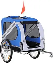 Portable Bike Trailer,Pet Bike Trailer,Oxford Fabric,PVC Cover,Zippered Doors,Easy Attachment,Supports Up to 40kg,for Pets Gear