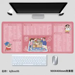 Crayon Shinchan可愛辦公快捷鍵鼠標墊超大蠟筆小新卡通女生學習鍵盤墊書辦公桌墊