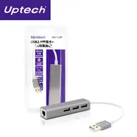 在飛比找PChome24h購物優惠-Uptech NET112H USB 2.0 網路卡+HUB