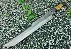 CUSTOM HANDMADE D2 TOOL STEEL 25.0 INCHES HUNTING MACHETE SWORD WITH SHEATH