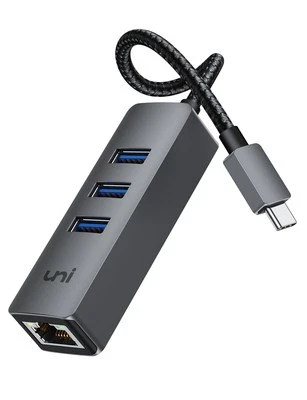 USB-C to Ethernet Adapter, USB C HUB Ethernet 1Gbps with USB 3.0 4IN1, [Thund...
