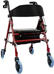 [USOR] Steel Rollator Walker with Seat Adjustable Handles 6” Wheels Foldable Supports up to 140KG Medical Walker for Mobility Impaired Rollator for Seniors