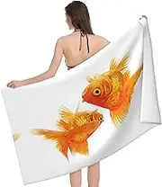 JBYJBX Cute Fish Print Adult Beach Towels Oversized Quick Dry Bath Towel Travel Beach Gift Any Occasion