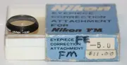 Nikon -5 Diopter For FE, FM, FE2, FM2, FM3A For Near Sighted Free USA Shipping