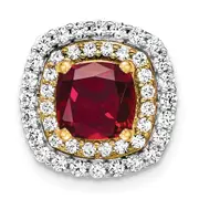14k Two-tone Two Tone 1/2 Ct. Lab Grown Diamond VS/SI+ G+ and Lab Created Ruby Chain Slide Pendant