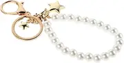 [BESTYASH] Cute Wristlet Keychain with Pearl Chain Aesthetic Charm Keyring for Women Decorative Car Key Holder
