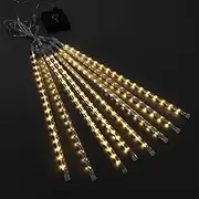 LED Solar Meteor Shower Rain Drop String Warm Lights Xmas Falling Star Tree Decor Night Outdoor Christmas Garden Waterproof