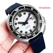 Tandorio 20ATM 44mm Titanium White Watch Japan NH35 Automatic Men Sapphire Glass