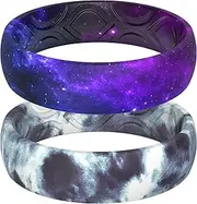 [ThunderFit] Silicone Rings Wedding Bands for Women