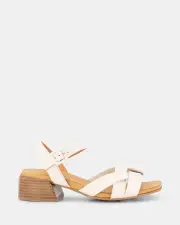 Shelly Shen Margie/Bone Leather Womens Sandals 10