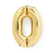 Gold Look Giant Number 0 Foil Balloon