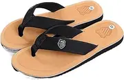 [LUCBEI] Sandals Men Summer Flip Flops Beach Sandals Anti-Slip Casual Flat Shoes Slippers Flat Slides Shoes House Slippers Easy for Putting on or Taking Off (Color : Beige, Size : 40)