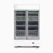 Bromic Upright Display Fridge - 960L - 2 Doors - Flat Glass - Cassette - White