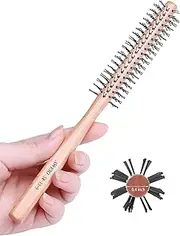 Small Round Brush for Short Hair, 1 Inch Mini Quiff Roller for Women and Men, Best for Thin Hair, Bangs, Beard, Styling, Lifting, Curling off white
