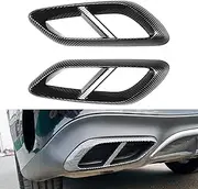 FINMOKAL Carbon Fiber Look Rear Exhaust Muffler End Tip Pipe Tailpipe Cover Trim Compatible with Benz E Class W214 E260 E300 AMG 2024+