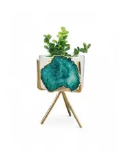 [Yellow Drama] Green Agate Tabletop Gem Therapy Planter