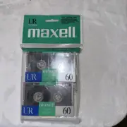 2 Maxell UR 60 Cassette Tape Position : IEC Type I Normal Tape Sealed New