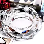 Ashtray, Crystal Ash Tray Holder for Home Office Tabletop Decoration, Gift Ashtray, Beautiful Decoration Craft, Silver