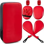 Youngly 7 in 1 Taekwondo Kick Pad Boxing Training Equipment Punching Mitts Martial Arts Wrist Band Adjustable Soft Pads Set for Karate Muay Thai MMA Training