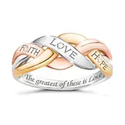 3 Genuine Diamond God's Love Braided Ring