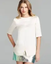 Marc Jacobs Agave Nectar Julee Crepe S/S Silk Top $328 NWT S