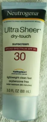 Neutrogena Ultra Sheer Dry-Touch Sunscreen Lotion, SPF 30, 3 oz. 88ml.