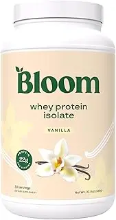 Bloom Nutrition Vanilla Whey Protein Isolate Powder | Fast Digesting, Low Carb, Keto Friendly, Non-GMO | 100 Percent Pure Iso with Zero Sugar Added | Post Workout Recovery Shake Blend