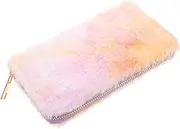 [Healvian] Portable Women's Wallet Stylish Plush Bag Large Capacity for Coins Cards Keys