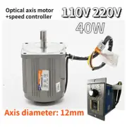 220V 110V Optical Axis Deceleration Geared AC Motor With Speed Controller 40W