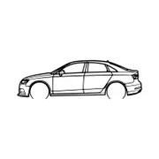 Ignite Laser Audi A3 S Line Silhouette Metal Wall Art Coated Black 47inch/120cm